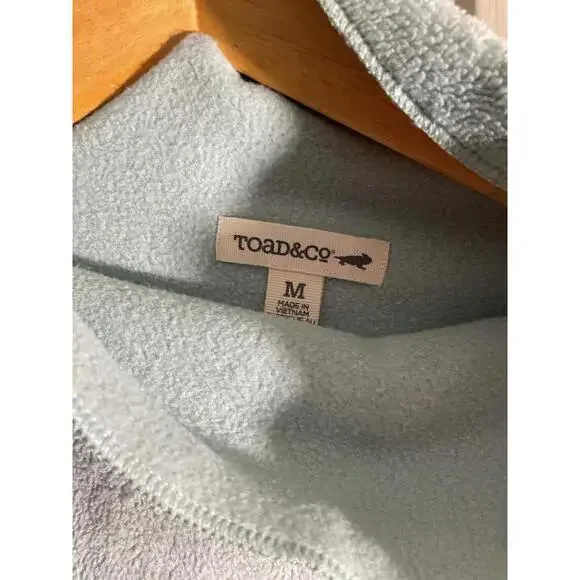 Toad & Co Cozy Mint Green Fleece Pullover Sweatshirt Medium - Picture 3 of 11